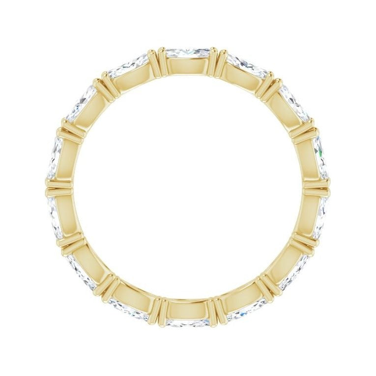 Sapphire Row Natural Diamond Petite Marquise Eternity Band - 14K Yellow Gold, 4.3 × 2.25 mm, 6 (view 2)