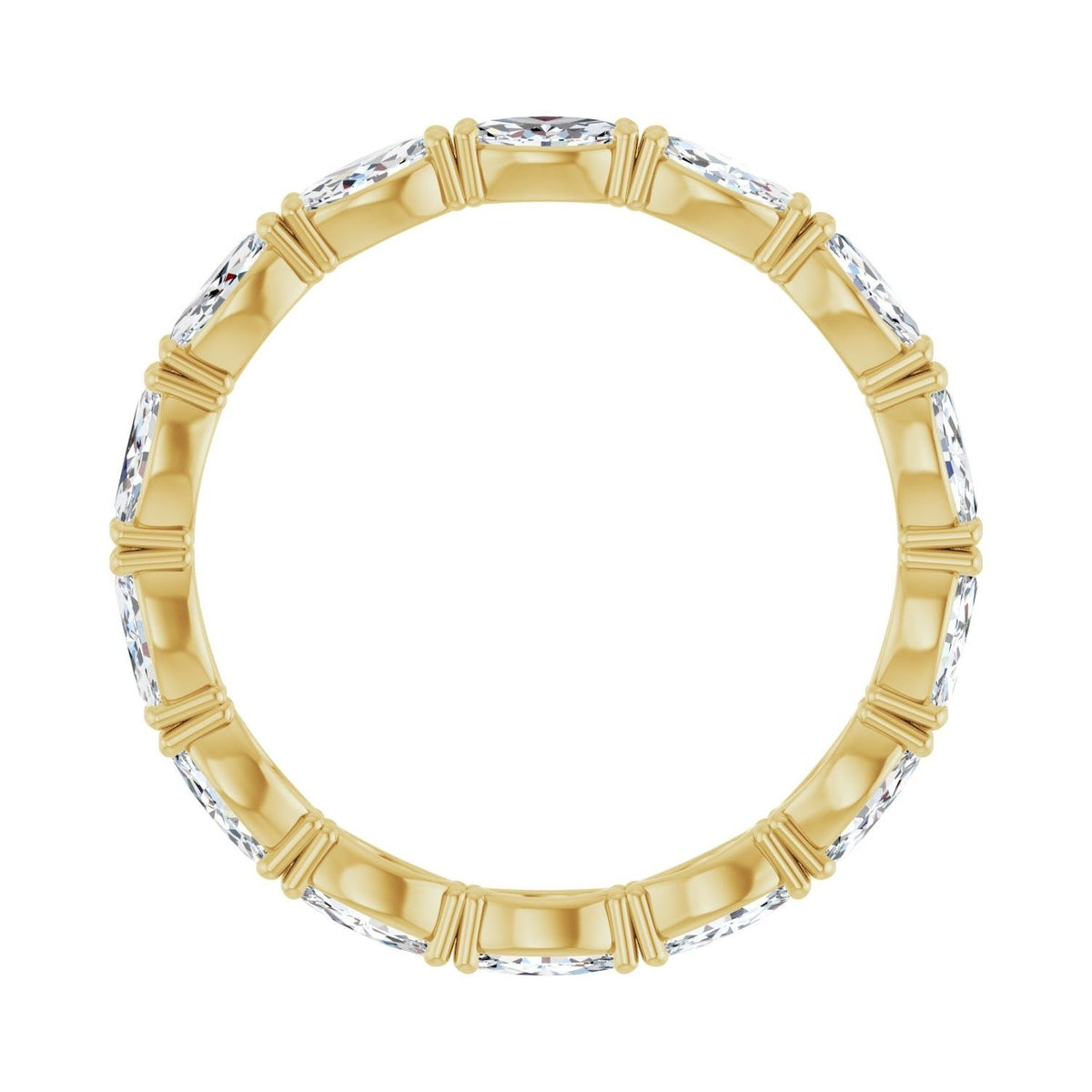 Sapphire Row Natural Diamond Petite Marquise Eternity Band - 14K Yellow Gold, 4.3 × 2.25 mm, 7 (view 2)