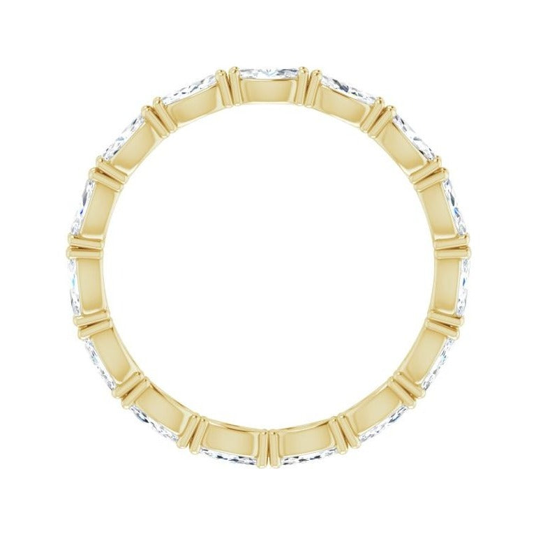 Sapphire Row Natural Diamond Petite Marquise Eternity Band - 14K Yellow Gold, 4.3 × 2.25 mm, 8 (view 2)