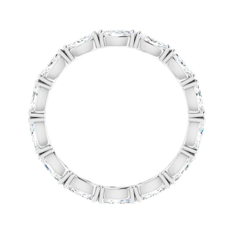 Sapphire Row Natural Diamond Petite Marquise Eternity Band - Platinum, 4 × 2 mm, 5.5 (view 2)