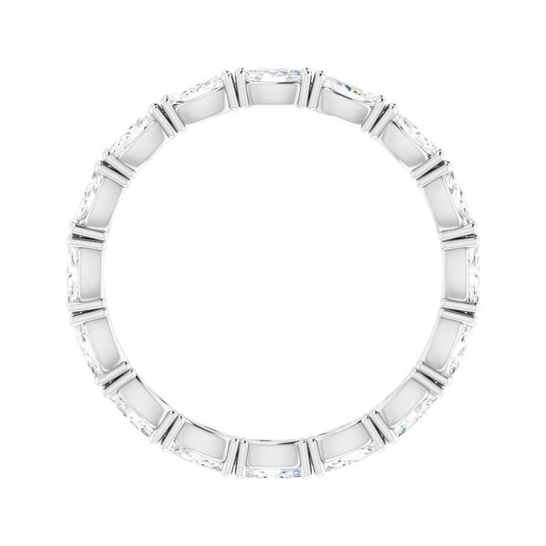 Sapphire Row Natural Diamond Petite Marquise Eternity Band - 14K White Gold, 4 × 2 mm, 8 (view 2)