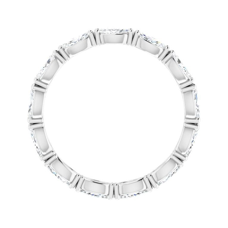 Sapphire Row Natural Diamond Petite Marquise Eternity Band - Platinum, 4.5 × 2.5 mm, 6.5 (view 2)