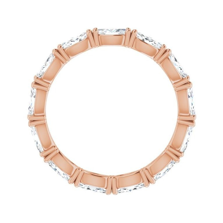 Sapphire Row Natural Diamond Petite Marquise Eternity Band - 14K Rose Gold, 4.3 × 2.25 mm, 4 (view 2)
