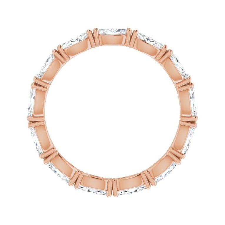 Sapphire Row Natural Diamond Petite Marquise Eternity Band - 14K Rose Gold, 4.3 × 2.25 mm, 5 (view 2)
