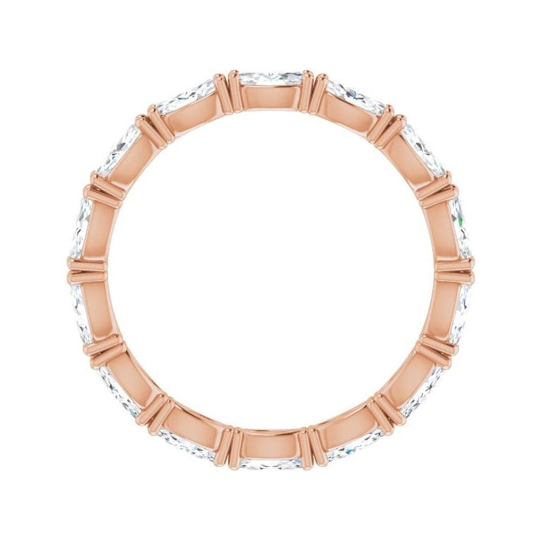 Sapphire Row Natural Diamond Petite Marquise Eternity Band - 14K Rose Gold, 4.3 × 2.25 mm, 6 (view 2)