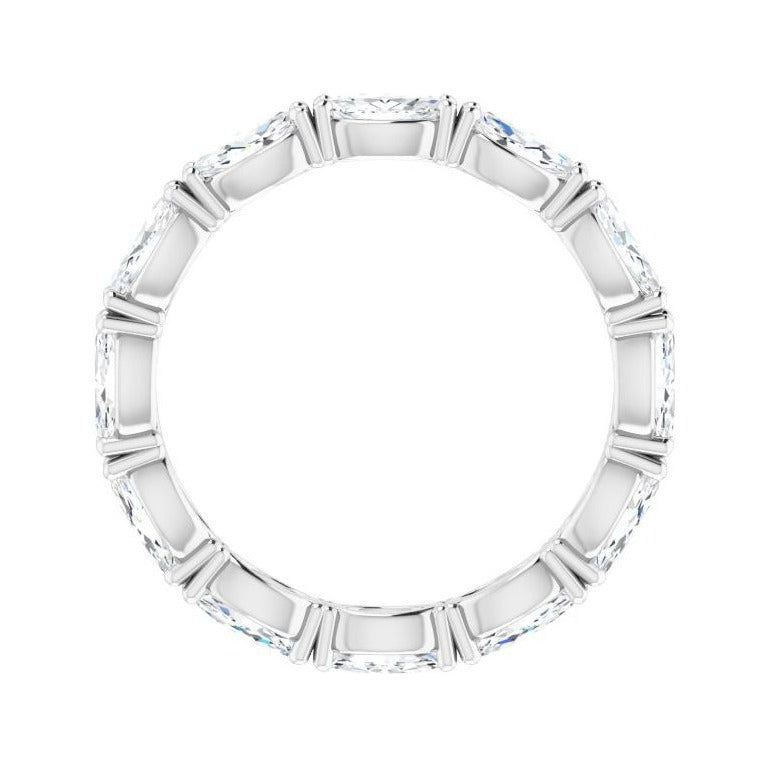 Sapphire Row Natural Diamond Petite Marquise Eternity Band - 14K White Gold, 4.5 × 2.5 mm, 4 (view 2)