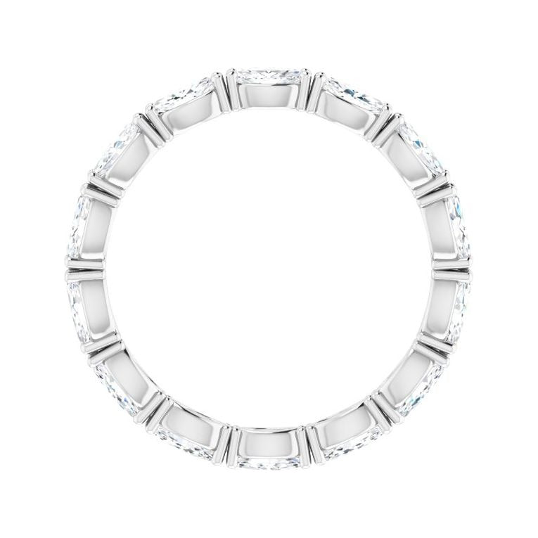 Sapphire Row Natural Diamond Petite Marquise Eternity Band - 14K White Gold, 4.5 × 2.5 mm, 8 (view 2)