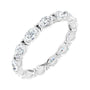 Sapphire Row Natural Diamond Petite Marquise Eternity Band - Platinum, 4.5 × 2.5 mm, 6