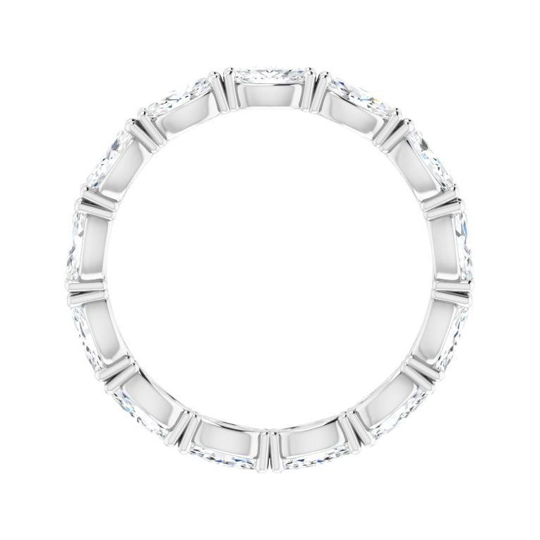 Sapphire Row Natural Diamond Petite Marquise Eternity Band - Platinum, 4.5 × 2.5 mm, 6 (view 2)