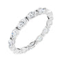 Sapphire Row Natural Diamond Petite Marquise Eternity Band - Platinum, 4.5 × 2.5 mm, 8