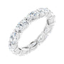 Sapphire Row Natural Diamond Petite Oval Eternity Band - 14K White Gold, 5 × 3 mm, 4.5