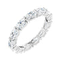 Sapphire Row Natural Diamond Petite Oval Eternity Band - 14K White Gold, 5 × 3 mm, 6.5