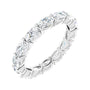 Sapphire Row Natural Diamond Petite Oval Eternity Band - 14K White Gold, 5 × 3 mm, 7.5