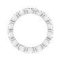 Sapphire Row Natural Diamond Petite Oval Eternity Band - 14K White Gold, 5 × 3 mm, 7.5 (view 2)