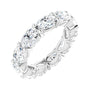 Sapphire Row Natural Diamond Petite Oval Eternity Band - 14K White Gold, 6 × 4 mm, 5.5