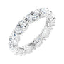 Sapphire Row Natural Diamond Petite Oval Eternity Band - 14K White Gold, 6 × 4 mm, 6.5