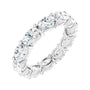 Sapphire Row Natural Diamond Petite Oval Eternity Band - 14K White Gold, 6 × 4 mm, 7.5