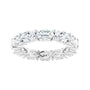 Sapphire Row Natural Diamond Petite Oval Eternity Band - 14K White Gold, 6 × 4 mm, 7.5 (view 3)