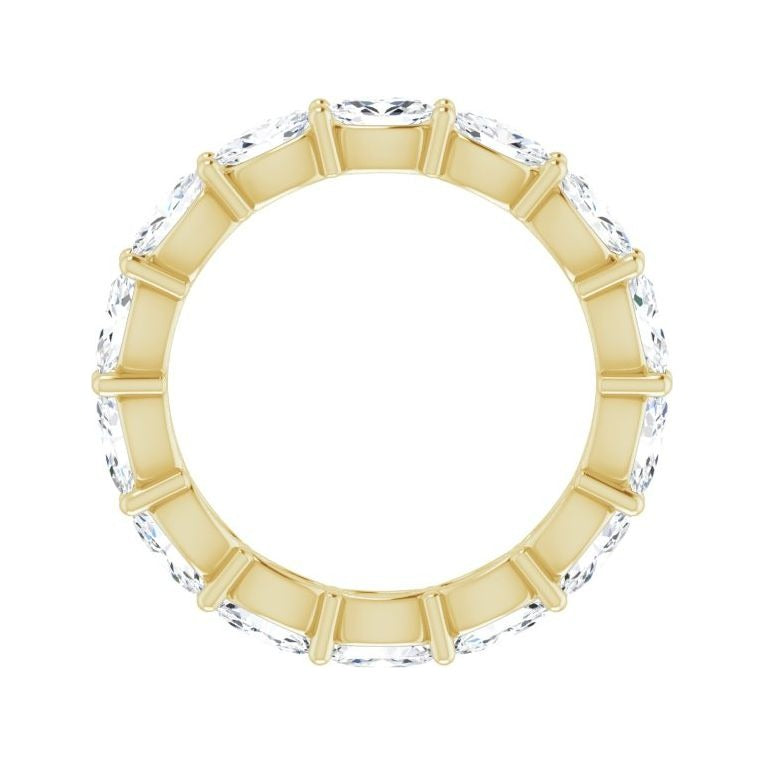 Sapphire Row Natural Diamond Petite Oval Eternity Band - 14K Yellow Gold, 5 × 3 mm, 7.5 (view 2)