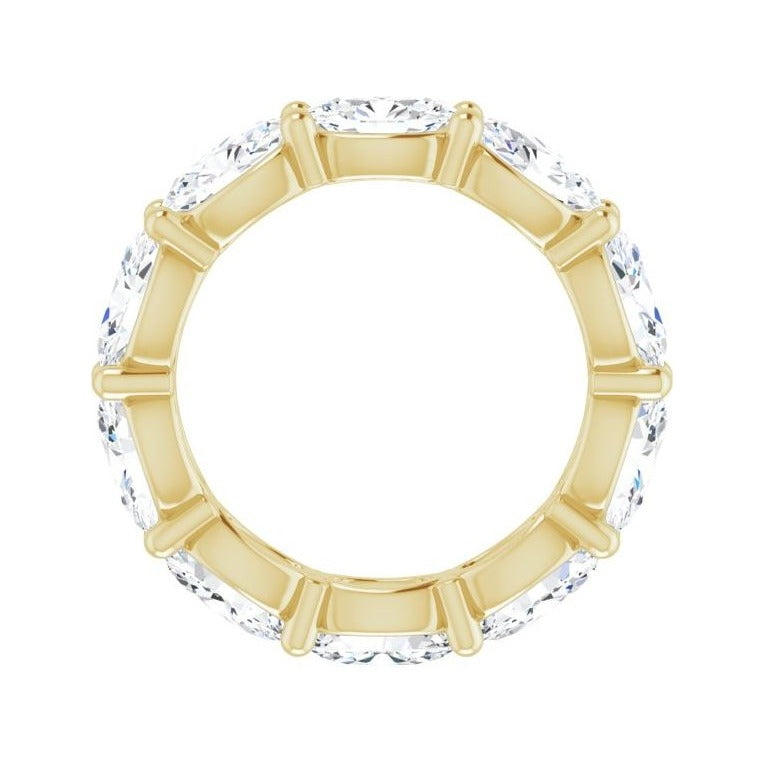 Sapphire Row Natural Diamond Petite Oval Eternity Band - 14K Yellow Gold, 6 × 4 mm, 4.5 (view 2)