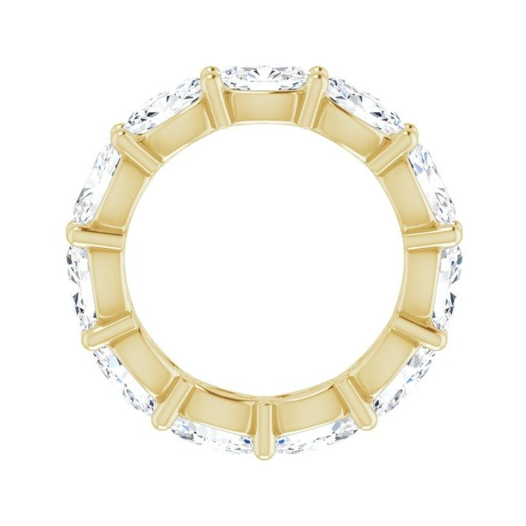 Sapphire Row Natural Diamond Petite Oval Eternity Band - 14K Yellow Gold, 6 × 4 mm, 5.5 (view 2)