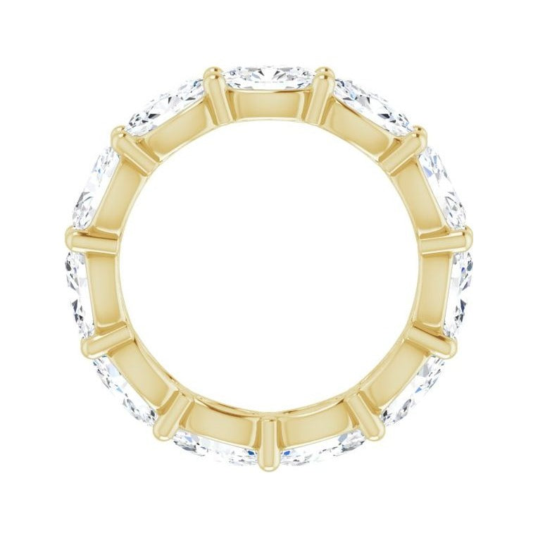 Sapphire Row Natural Diamond Petite Oval Eternity Band - 14K Yellow Gold, 6 × 4 mm, 6.5 (view 2)