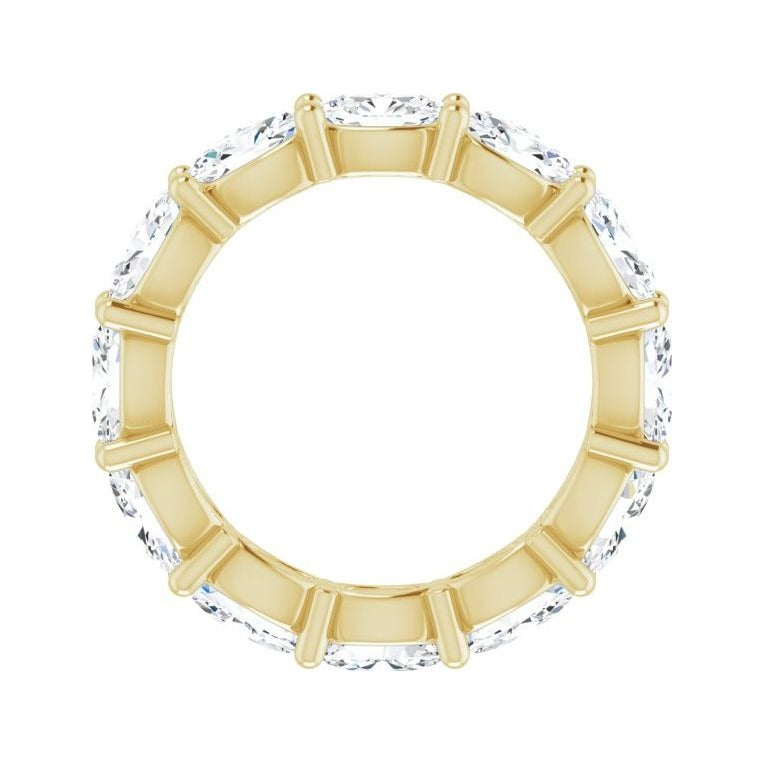 Sapphire Row Natural Diamond Petite Oval Eternity Band - 14K Yellow Gold, 6 × 4 mm, 7.5 (view 2)