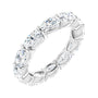 Sapphire Row Natural Diamond Petite Oval Eternity Band - 14K White Gold, 5 × 3 mm, 4