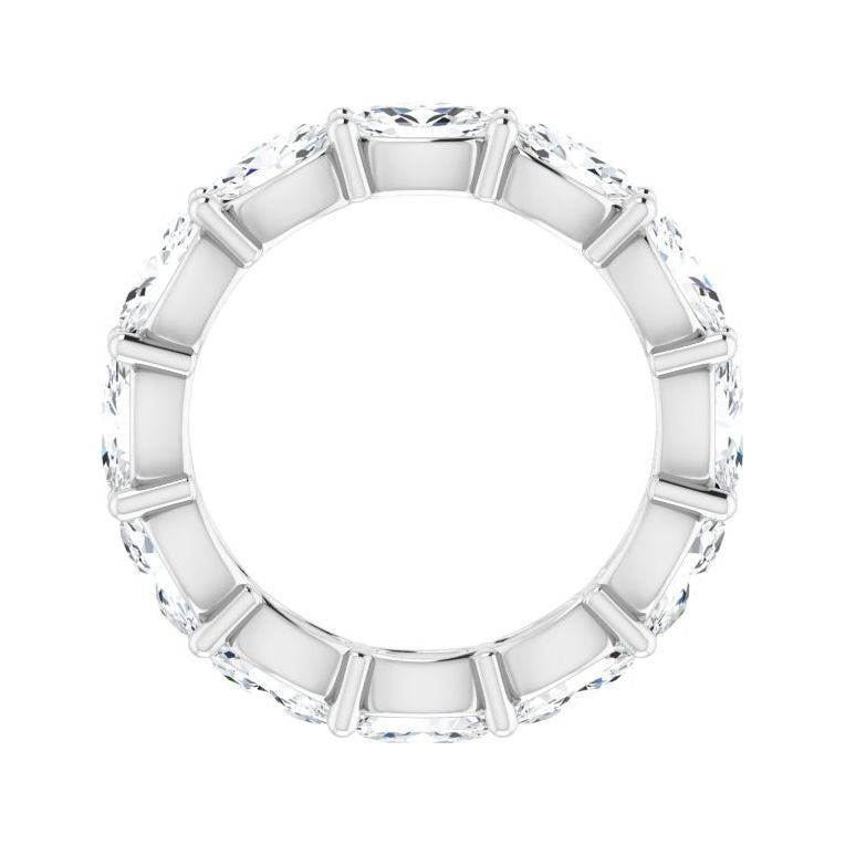 Sapphire Row Natural Diamond Petite Oval Eternity Band - 14K White Gold, 5 × 3 mm, 4 (view 2)