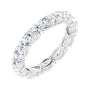 Sapphire Row Natural Diamond Petite Oval Eternity Band - 14K White Gold, 5 × 3 mm, 5