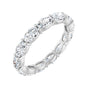 Sapphire Row Natural Diamond Petite Oval Eternity Band - 14K White Gold, 5 × 3 mm, 7