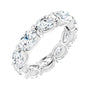 Sapphire Row Natural Diamond Petite Oval Eternity Band - 14K White Gold, 6 × 4 mm, 4