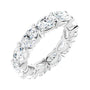Sapphire Row Natural Diamond Petite Oval Eternity Band - 14K White Gold, 6 × 4 mm, 5