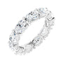 Sapphire Row Natural Diamond Petite Oval Eternity Band - 14K White Gold, 6 × 4 mm, 6