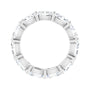 Sapphire Row Natural Diamond Petite Oval Eternity Band - 14K White Gold, 6 × 4 mm, 6 (view 2)