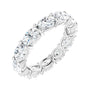 Sapphire Row Natural Diamond Petite Oval Eternity Band - 14K White Gold, 6 × 4 mm, 8
