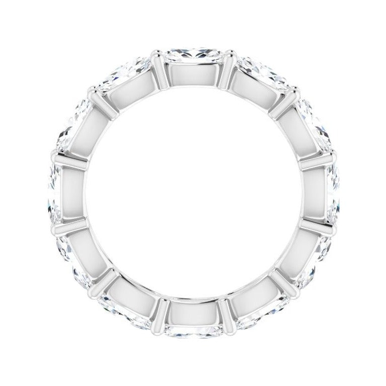Sapphire Row Natural Diamond Petite Oval Eternity Band - Platinum, 5 × 3 mm, 4.5 (view 2)