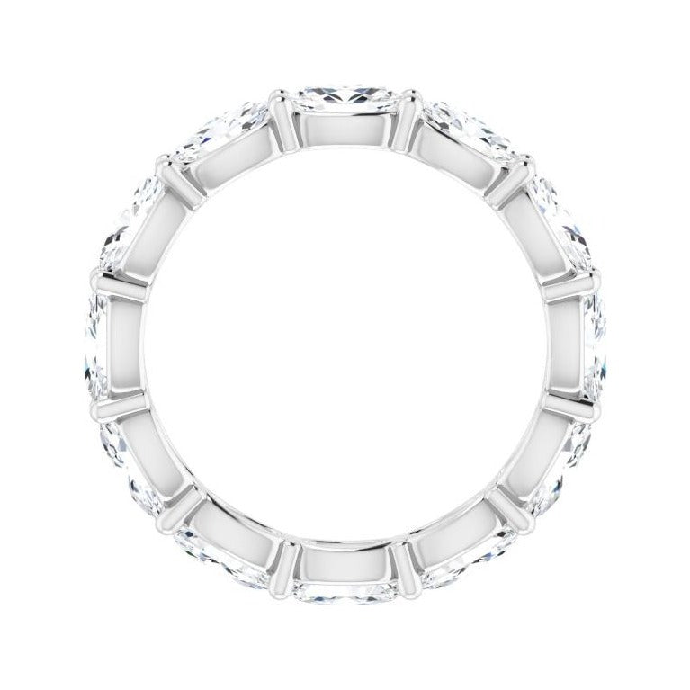 Sapphire Row Natural Diamond Petite Oval Eternity Band - Platinum, 5 × 3 mm, 5.5 (view 2)