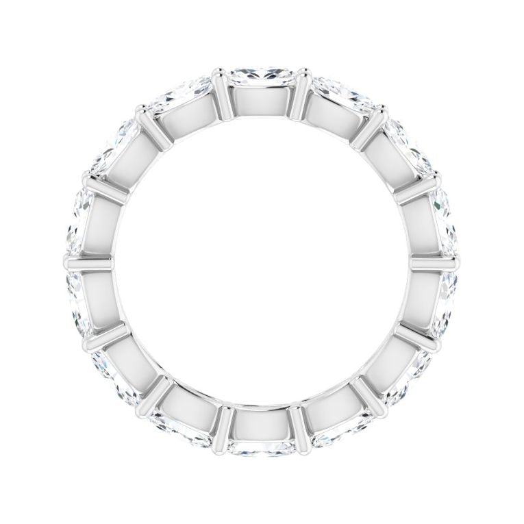 Sapphire Row Natural Diamond Petite Oval Eternity Band - Platinum, 5 × 3 mm, 7.5 (view 2)