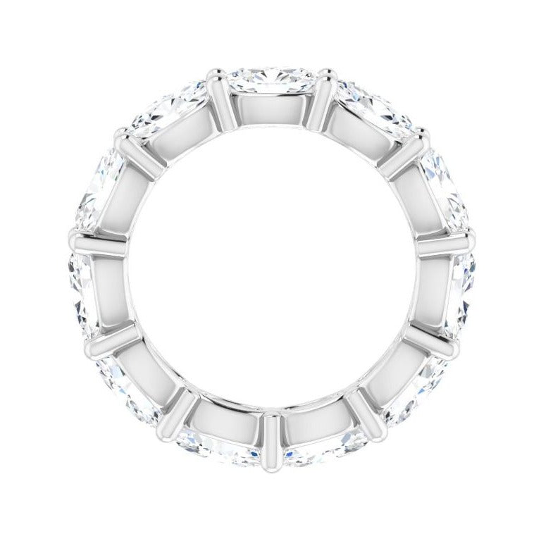 Sapphire Row Natural Diamond Petite Oval Eternity Band - Platinum, 6 × 4 mm, 5.5 (view 2)