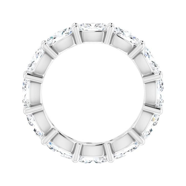 Sapphire Row Natural Diamond Petite Oval Eternity Band - Platinum, 6 × 4 mm, 7.5 (view 2)