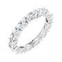 Sapphire Row Natural Diamond Petite Oval Eternity Band - Platinum, 5 × 3 mm, 6
