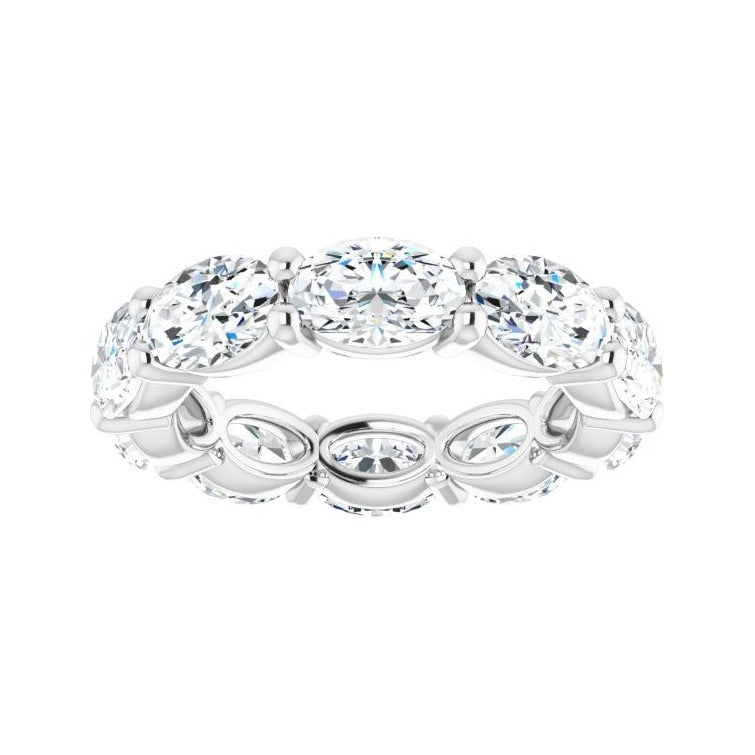 Sapphire Row Natural Diamond Petite Oval Eternity Band - Platinum, 6 × 4 mm, 4 (view 3)