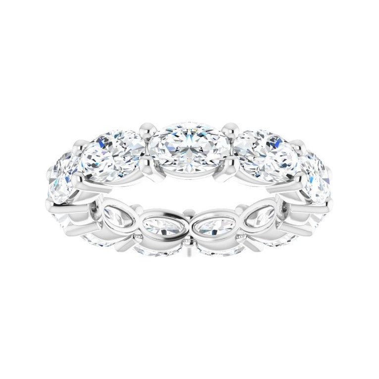 Sapphire Row Natural Diamond Petite Oval Eternity Band - Platinum, 6 × 4 mm, 5 (view 3)