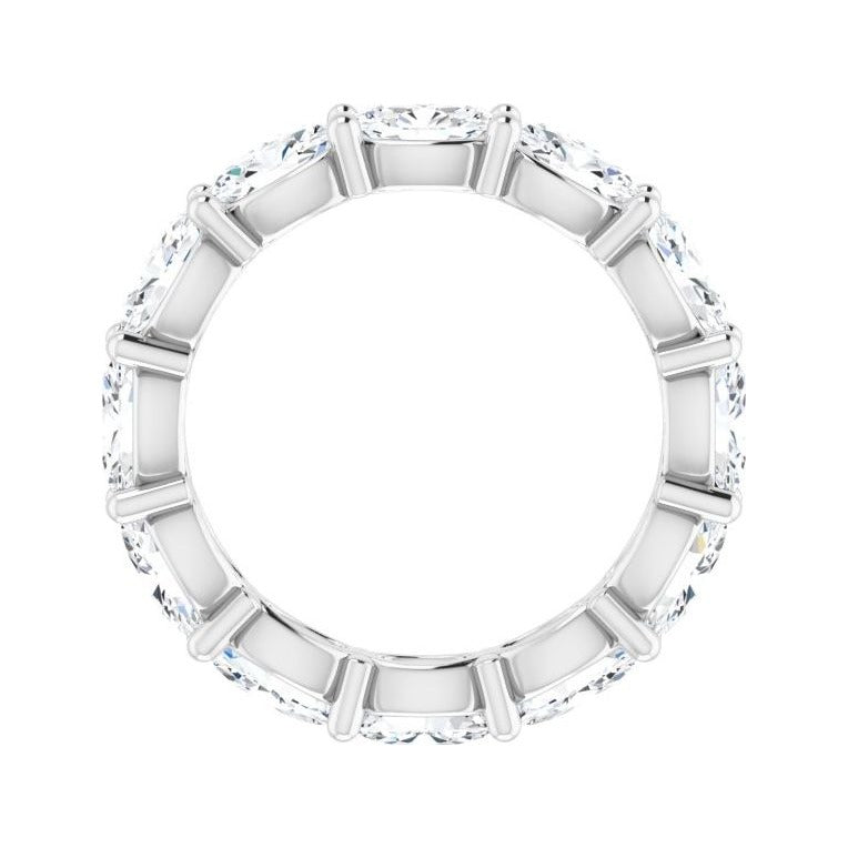 Sapphire Row Natural Diamond Petite Oval Eternity Band - Platinum, 6 × 4 mm, 8 (view 2)