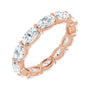 Sapphire Row Natural Diamond Petite Oval Eternity Band - 14K Rose Gold, 5 × 3 mm, 5.5