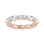 Sapphire Row Natural Diamond Petite Oval Eternity Band - 14K Rose Gold, 5 × 3 mm, 5.5 (view 3)