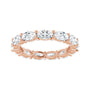Sapphire Row Natural Diamond Petite Oval Eternity Band - 14K Rose Gold, 5 × 3 mm, 6.5 (view 3)