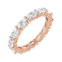 Sapphire Row Natural Diamond Petite Oval Eternity Band - 14K Rose Gold, 5 × 3 mm, 7.5