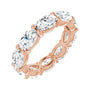 Sapphire Row Natural Diamond Petite Oval Eternity Band - 14K Rose Gold, 6 × 4 mm, 4.5